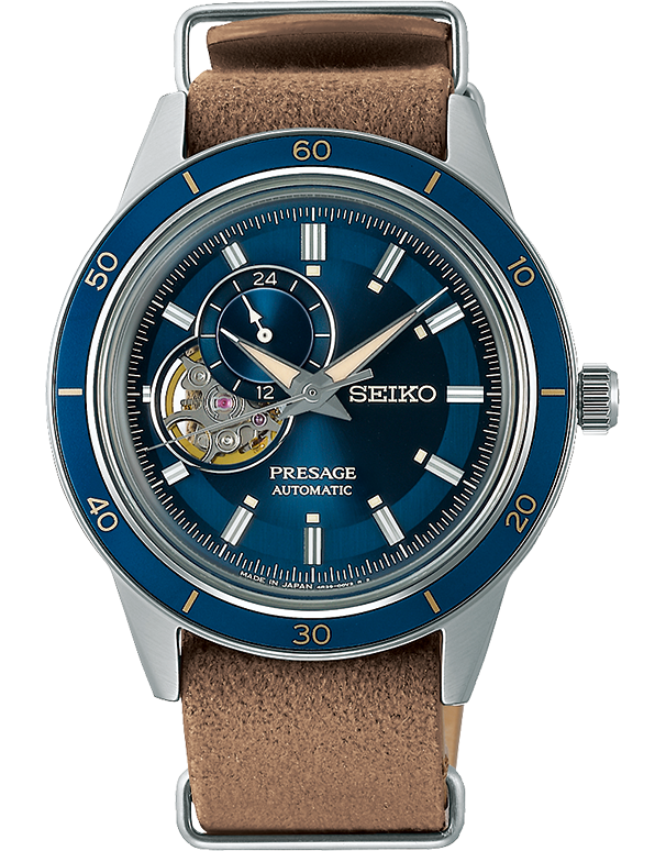 Seiko - Presage Style 60s Blue Dial Open Heart Automatic Watch - SSA453J - 785747