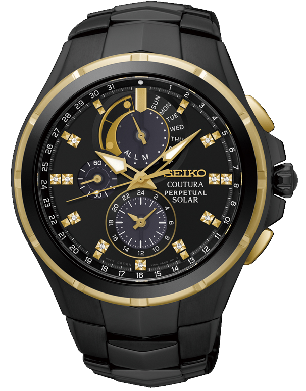 Seiko - Coutura Solar Chronograph Perpetual Diamond Set - SSC573P - 764433