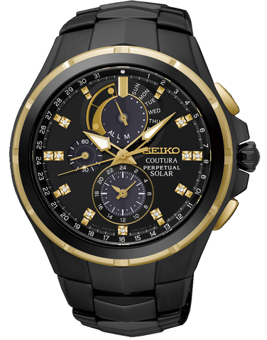 Seiko - Coutura Solar Chronograph Perpetual Diamond Set - SSC573P - 764433