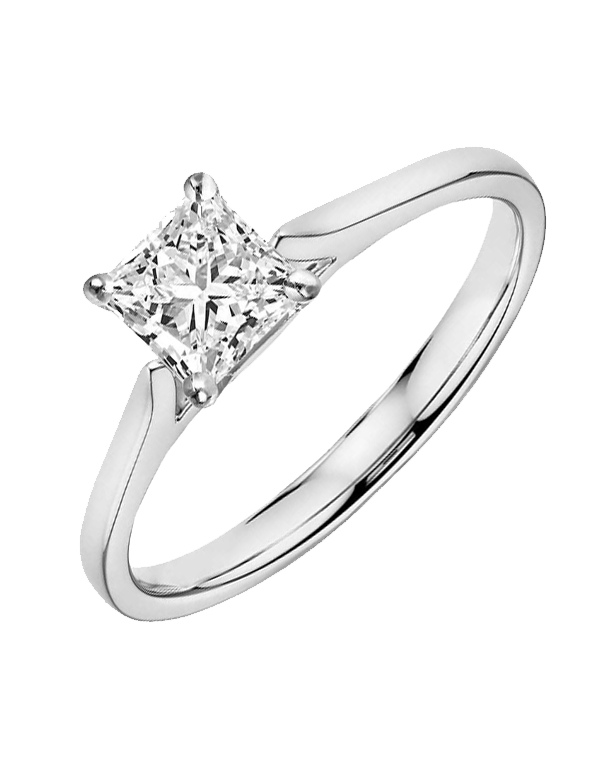 Diamond Ring - 0.70ct Princess Cut Solitaire Engagement Ring - Salera's