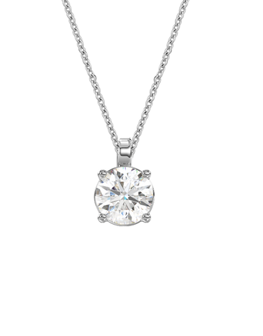 Diamond Pendant - 0.50ct Round Solitaire Lab Grown Diamond Pendant in 14ct White Gold - 788215