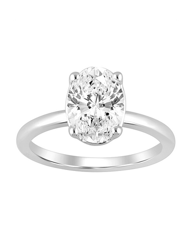 Diamond Ring - 1.00ct Oval Solitaire Lab Grown Diamond Engagement Ring in 14ct White Gold