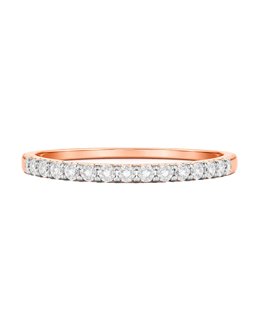 Rose Gold Ring - 18ct Rose Gold Diamond Wedding Band- 760272