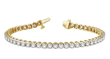 Diamond Bracelet - 10ct Yellow Gold Diamond Tennis Bracelet - 761027