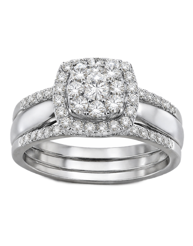 Bridal Set - 14ct White Gold Diamond Bridal Set Rings - 765019