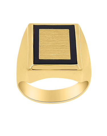 Men's Ring - 10ct Yellow Gold Onyx Ring - 771199