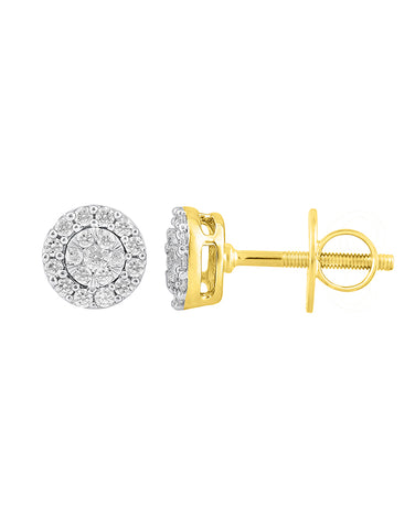 Diamond Earrings - 14ct Diamond Set Yellow Gold Earrings - 781161