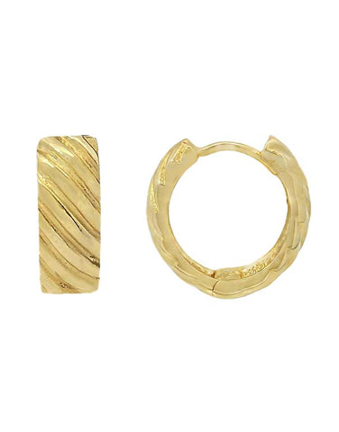 Gold Earrings - 10ct Yellow Gold Huggie Hoop Earrings - 784006