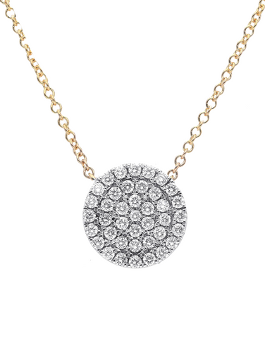 Diamond Pendant - 10ct White Gold Diamond Set Pendant with 45cm Yellow Gold Chain - 784183