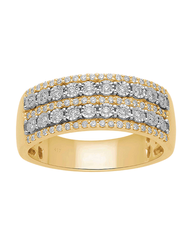 Diamond Ring - 10ct Yellow Gold Diamond Set Ring - 784320