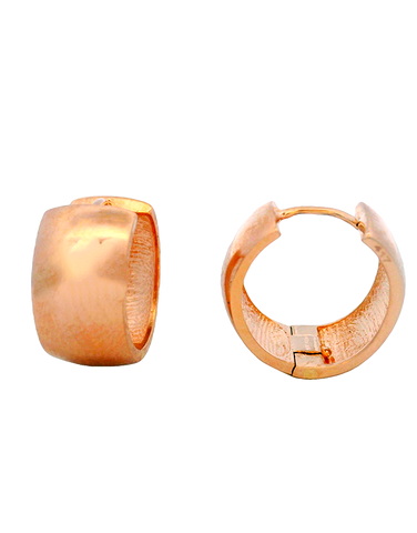 Gold Earrings - 10ct Rose Gold Huggie Hoop Earrings - 784667