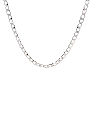 Gold Chain-10ct White Gold 50cm Curb Chain-785879