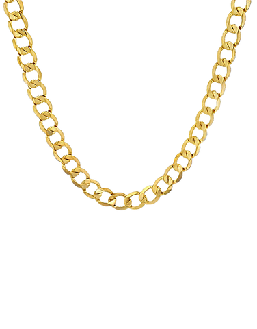 Gold Chain- 10ct Yellow Gold Flat Curb 50cm Chain-785904