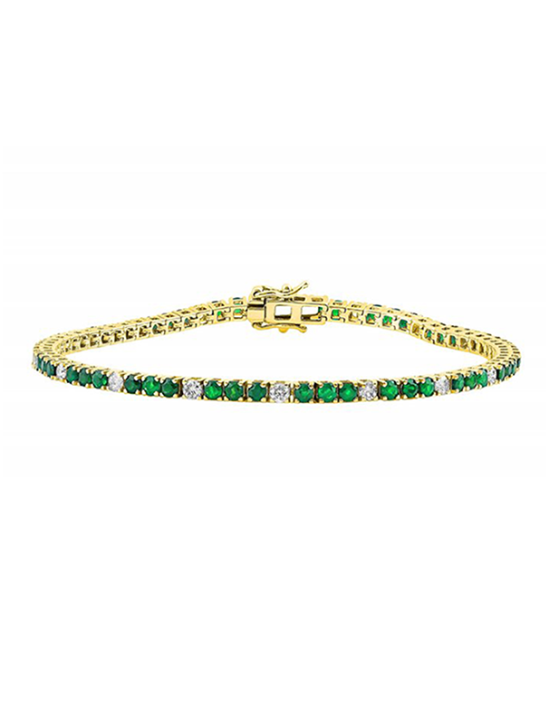 Emerald bracelet yellow gold deals