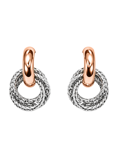 Mode d'Amelie - Sterling Silver & Rose Stud Earrings - 786133