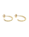 Scintilla Earrings - Scintilla 10ct Yellow Gold Diamond Cut Half Hoop Stud Earrings - 786552