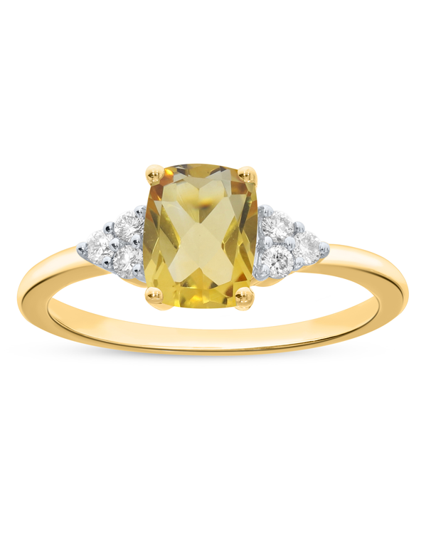 Cushion cut citrine ring deals