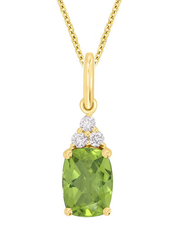 Effy 14K Yellow Gold Peridot and Diamond Pendant – effyjewelry.com