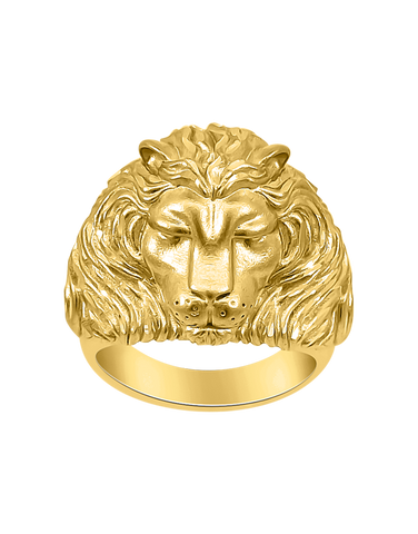 Men's Ring - 10ct Yellow Gold Men's Lion Ring - 786765