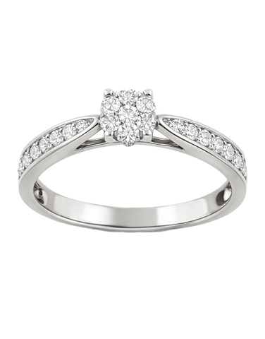 Diamond Ring - 9ct White Gold Diamond Ring - 786878