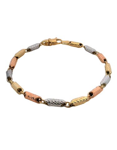 Gold Bracelet  - 10ct Three Tone Gold 19cm Bracelet -  786923