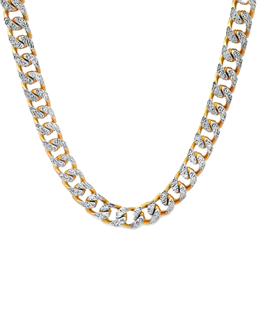 Gold Chain- 10ct Two Tone 55cm Curb Chain-787034