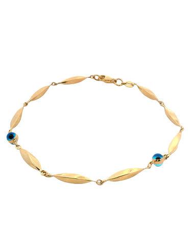 Gold Bracelet - 10ct Yellow Gold 19cm Evil Eye Bracelet - 787091