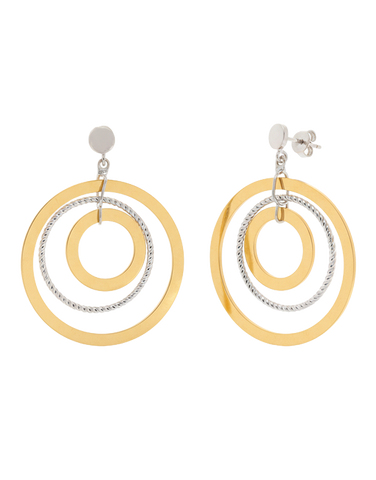 Mode d'Amelie - Sterling Silver & Gold Tone Round Stud Earrings - 787216