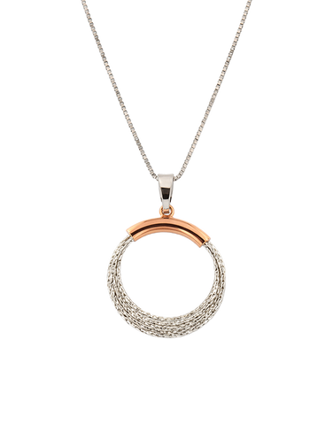 Mode d'Amelie - Sterling Silver & Rose Tone Necklet - 787228