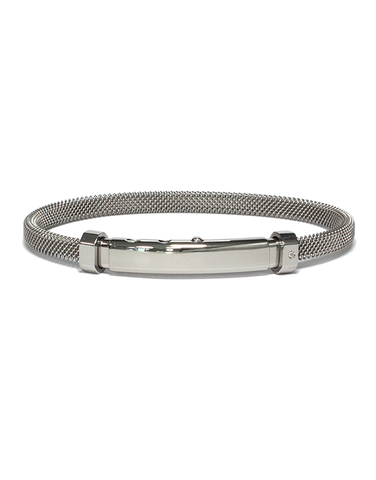 S-STEEL Bracelet - Stainless Steel Men's Diamond Set Mesh Style Bracelet - 787559