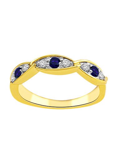 Sapphire Ring - 10ct Yellow Gold Sapphire & Diamond Ring - 787985