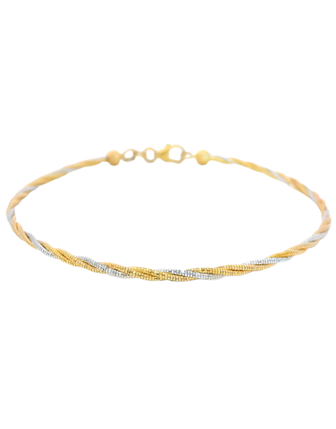 Scintilla Bracelet - Scintilla 10ct Two Tone 19cm Twist Bracelet - 788169