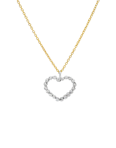 Scintilla-Chain 10ct Two Tone 50cm Heart Necklet-788172