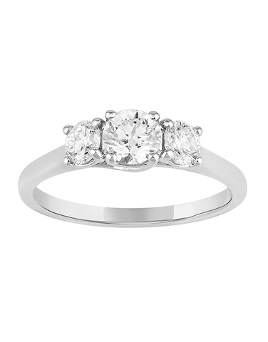 Diamond Ring - 1.00ct Trilogy Lab Grown Diamond Ring, set in 14ct White Gold - 788208