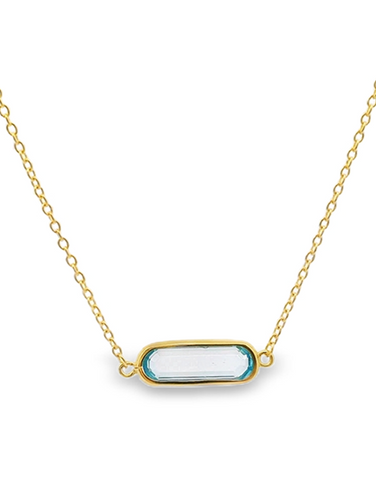 Blue Topaz Necklet - 10ct Yellow Gold Blue Topaz Necklet - 788591