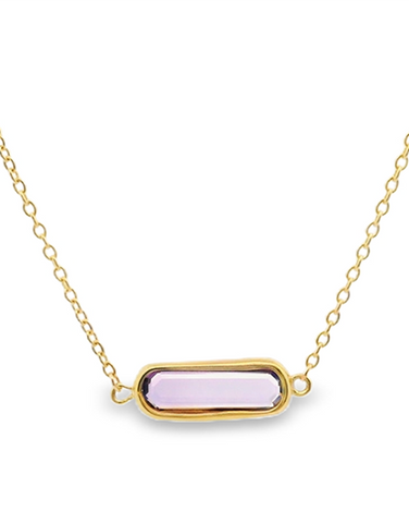 Amethyst Necklet - 10ct Yellow Gold Amethyst Necklet - 788597