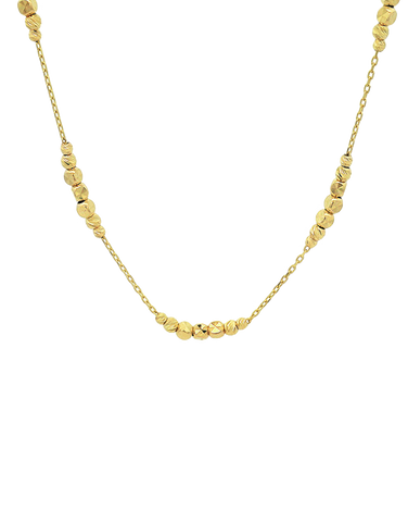 Gold Chain-10ct Yellow Gold Diamond Cut Bead Chain  45cm with 5cm Extension-788759