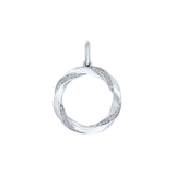 10ct White Gold Diamond Set 15mm Circle Pendant - 788966