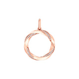 10ct Rose Gold Diamond Set 15mm Circle Pendant - 788967