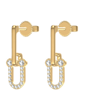 Diamond Earrings  - 10ct Yellow Gold Diamond Drop Earrings - 789330