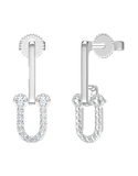 Diamond Earrings  - 10ct White Gold Diamond Drop Earrings - 789331