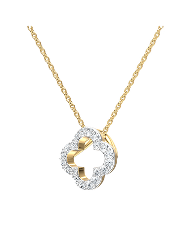 Diamond Pendant - 10ct Yellow Gold Diamond Set Pendant - 789332