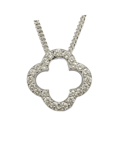 Diamond Pendant - 10ct White Gold Diamond Set Pendant - 789333