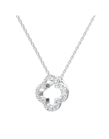 Diamond Pendant - 10ct White Gold Diamond Set Pendant - 789333