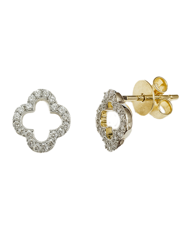 Diamond Earrings - 10ct Yellow Gold Diamond Set Earrings - 789334