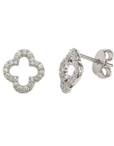 Diamond Earrings - 10ct White Gold Diamond Set Earrings - 789335