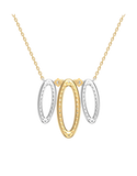 Diamond Necklet - 10ct Two Tone Diamond Set Necklet - 789336