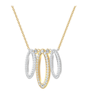 Diamond Necklet - 10ct Two Tone Diamond Set Necklet - 789336