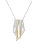 Diamond Necklet - 10ct Two Tone Diamond Set Necklet - 789337