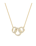 Diamond Necklet  - 10ct Yellow Gold Diamond Set Circles Necklet - 789338